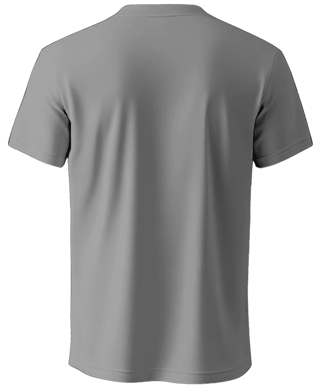 Grey t-shirt back view